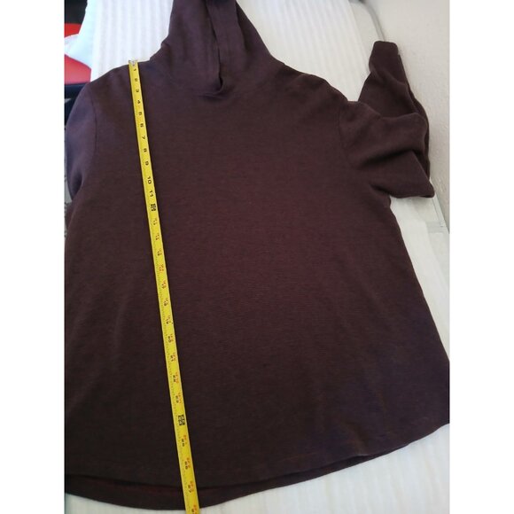 VINCE Mens Hoddie Size L/G  Burgundy Black Striped Long Sleeve Pullover - Picture 6 of 13